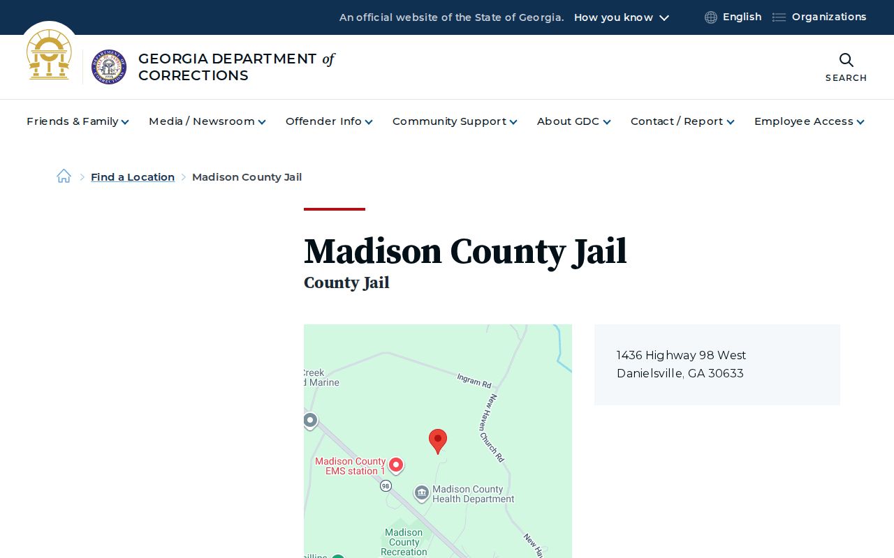 Madison County arrest lookup and county jail listing