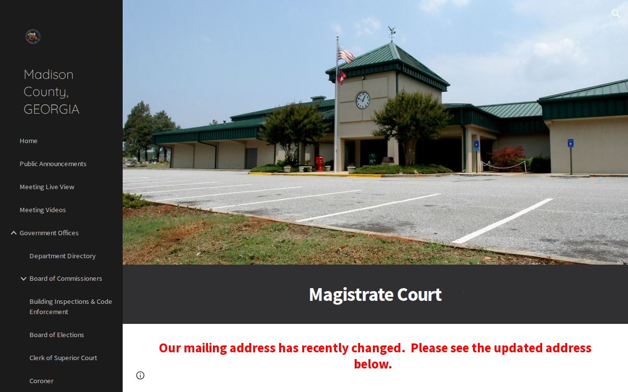 Madison County criminal court case information from Magistrate Court