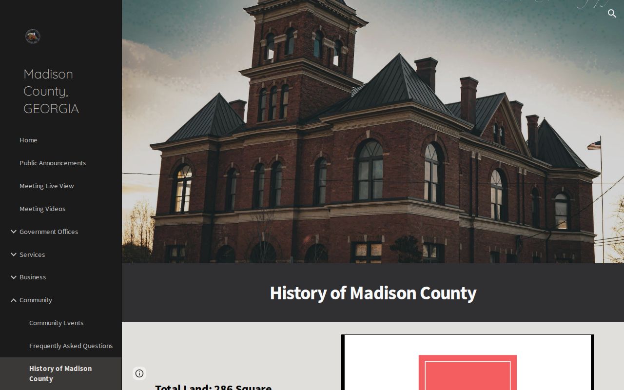 Madison County Government Complex history page